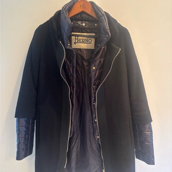 Herno detachable panel down and wool coat - Picture 4 of 4